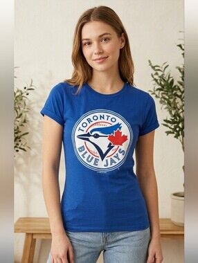 TORONTO BLUE JAYS MLB GENUINE MERCHANDISE Fitted t shirt ladies XS Blue